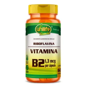 Vitamina B2 Riboflavina 60 Cápsulas - Unilife