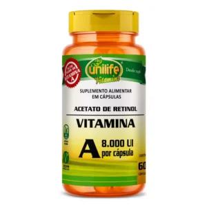 Vitamina A Retinol 8000 UI 60 Cápsulas Vegano - Unilife