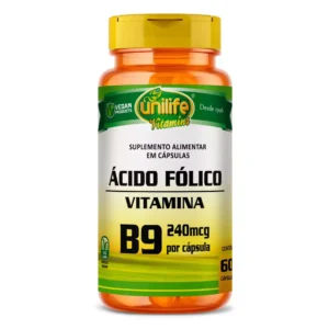 Vitamina B9 Ácido Fólico 60 Cápsulas - Unilife