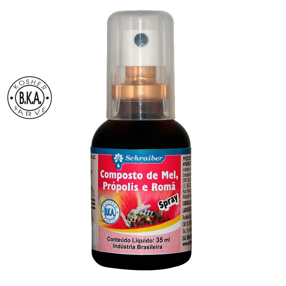 Spray Composto de Mel, Própolis e Romã 35ml - Schraiber