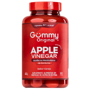 Gummy Vinagre de Maçã Sabor Cereja - Pote com 60 Gomas