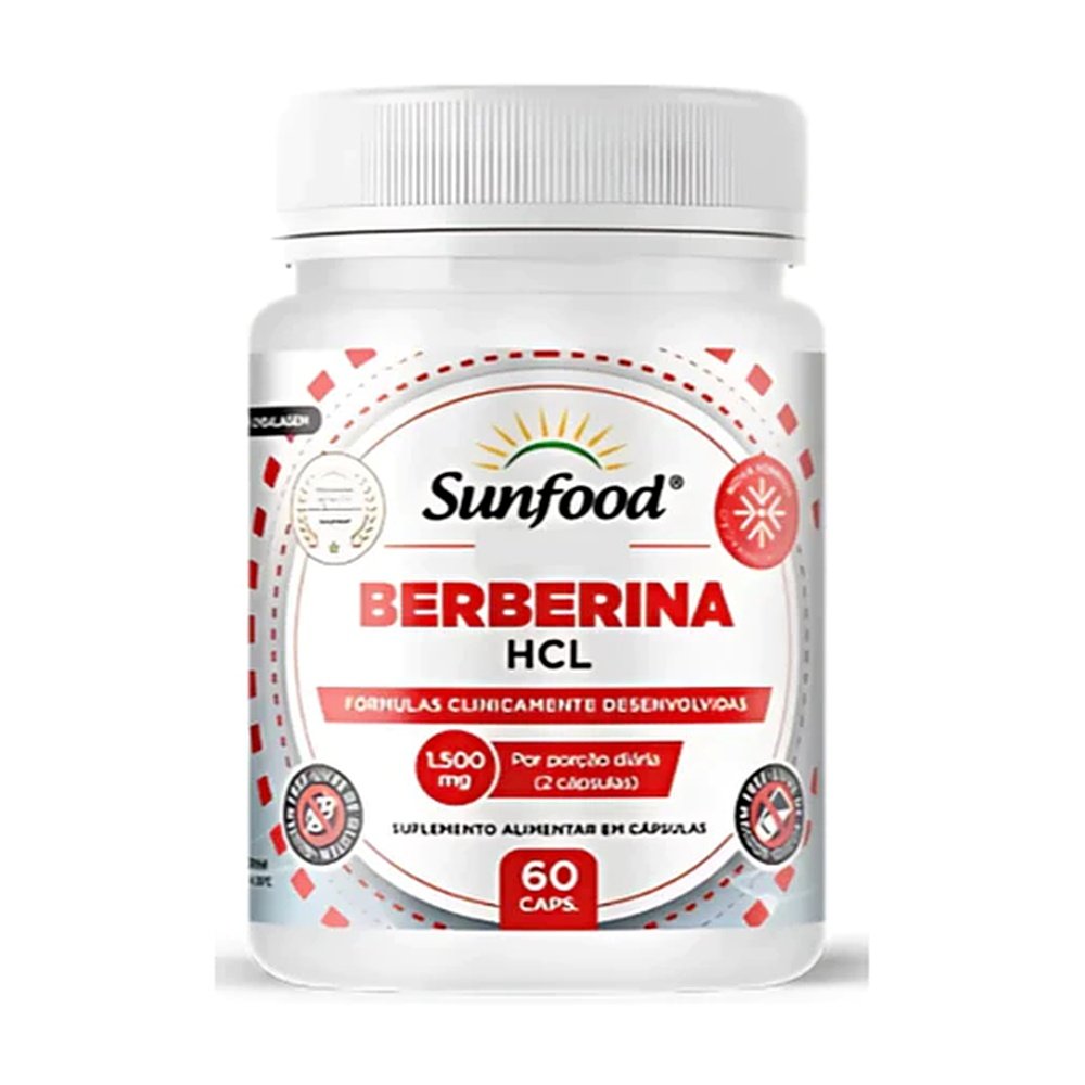 Berberina HCL 60 Cápsulas 1500mg - Sunfood