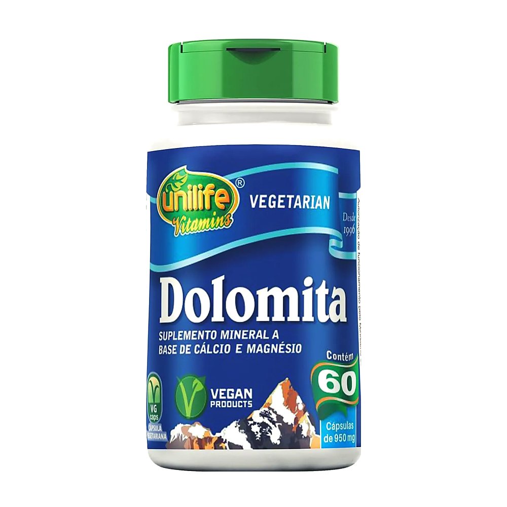Dolomita cálcio e magnésio 60 caps - Unilife