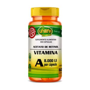 Vitamina A Retinol 8000 UI 60 Cápsulas Vegano - Unilife