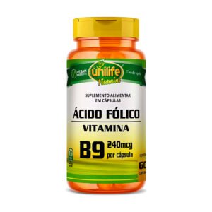 Vitamina B9 Ácido Fólico 60 Cápsulas - Unilife