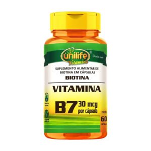 Vitamina B7 Biotina 60 Cápsulas - Unilife