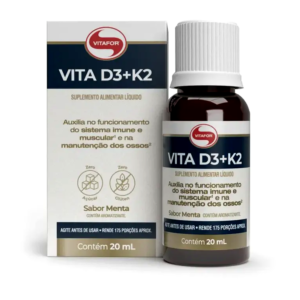 Vitamina D3 + K2 Sabor Menta 20ml - Vitafor