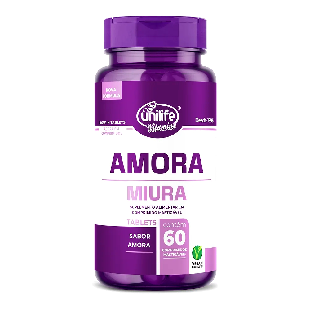 Amora Mastigável com Vitaminas e D e B12 60 Comprimidos - Unilife - Imagem 2