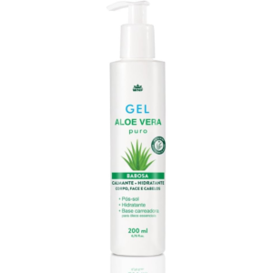 Gel de Aloe Vera Babosa Puro 100% Corpo, Rosto e Cabelos Vegano 200ml - WNF