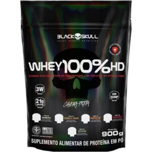 Whey Protein Concentrado 100% Sabor Chocolate Refil 900g - Black Skull